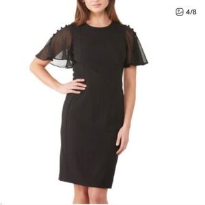 Calvin Klein buttoned flutter sleeve dress